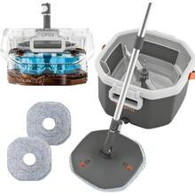 Spin Mop And Bucket Set With Removable Inner Clean Water Bucket, Dual Water Separation System, Deep-Cleaning Mops For Floors - Default - View 1