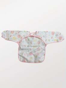 1件双面卡通印花防水喂食罩衫，围兜式围裙，适合儿童、幼儿、学龄前儿童、用餐、绘画等场合，防水防污。 - 彩色 - 查看 11