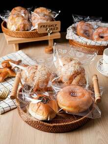 100/200 túi đựng bánh mì trong suốt, túi đựng thực phẩm, túi tự dán đựng bánh donut, túi đựng bánh mì - Túi nhựa trong suốt bảo quản thực phẩm cho bánh mì tươi, đông lạnh, bánh mì sandwich và bánh donut. - Trong suốt - Xem 9