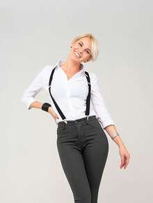 女士细肩带，2.5毫米Y型可调节弹力肩带，带金属夹扣 - A - 查看 3