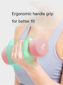 一套哑光塑料哑铃,适合力量训练和瑜伽,铸铁材质,男女通用,居家和健身房的理想之选,防滑手柄,轻便易携,增强肌肉力量,多种尺寸可选,是体操运动员、圣诞节、新年、情人节、开学季的完美礼物 - 彩色 - 查看 7