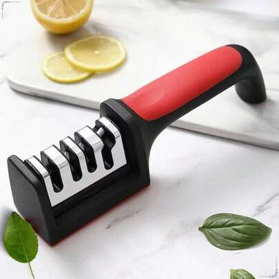 3-Stage Knife Sharpener - Stainless Steel Rapid Knife Sharpening Tool - Kitchen Accessories
