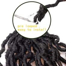 18 Inch Goddess Faux Locs Crochet Hair 1/4 Packs Soft Locs Wavy Crochet Braids Dreadlocks 3Tone Curly Wavy Twist Braiding Hair Extensions African Roots Braid,24strands/Pack - Multicolor - View 7