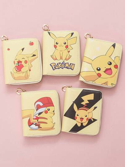 pokemon 1-Piece, Fashion Card Bag, Cute Printed Coin Purse, Cartoon Short Zipper Small Wallet, Portable Sundries Bag, Small Creative Pocket Small Wallet, A Variety Of Options.