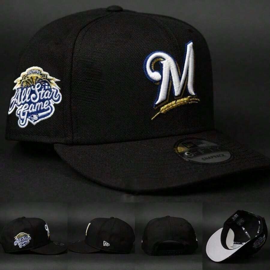 9FIFTY Snapback Cap - (Black) With Embroidered M And All Star Game Emblem - 黑色 - 查看 1