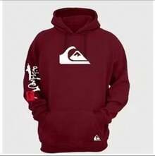 Men's Kangaroo Hoodie With  Arm Print - Maroon - View 2