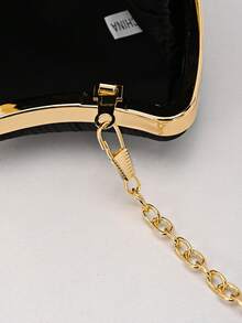 1 chiếc ví cầm tay mini hình vỏ sò bằng satin dành cho nữ, kiểu dáng thanh lịch, có dây đeo xích, thích hợp cho tiệc cưới hoặc các sự kiện khác. - Nhiều màu - Xem 4