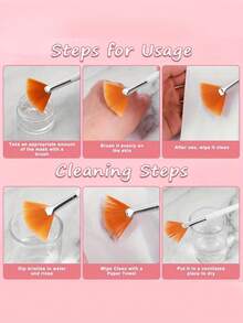 Set Of 9 Fan-Shaped Face Mask Brushes, Soft Face Application Brushes, Makeup Fan Brushes For Masks - Multicolor - View 6