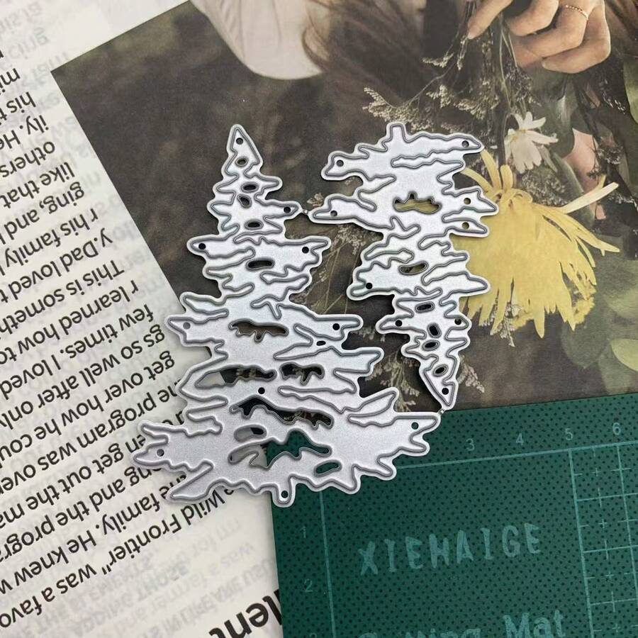Juego de moldes duraderos para cortar papel, adecuado para hacer álbumes de fotos de corte de papel, decorar tarjetas de papel, hacer álbumes de corte de papel DIY, decoraciones de álbumes, manualidades de elaboración de tarjetas y estampado en relieve - blanco plateado - Ver 1