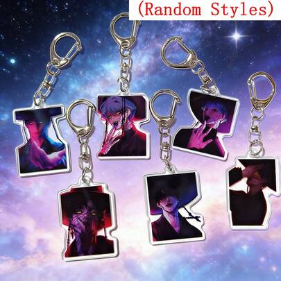 1个亚克力钥匙扣背包挂件，灵感源自热门美剧，个性化背包配件，生日派对礼物，学生派对小礼品，高品质小物件（款式随机）