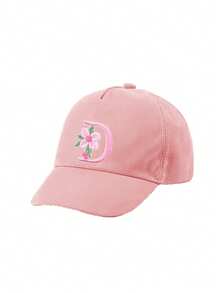1pc Kids' 26 Letter Embroidered Baseball Cap, Letter Design Style Girls' Korean Version Sun Hat, 1-3 Years Old - Pink - View 7