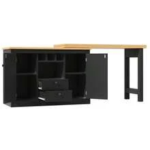 High-Quality Extendable Bar Table With 360° Swivel Function And Storage Space, Length Adjustable From 120-180cm, Suitable For Living Room, Dining Room, Home Office, Black Extendable Designer Bar Table, Black - 黑色 - 查看 10