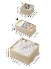6pcs Non-Woven Foldable Storage Boxes, Covered Organizer Bins For Toys, Clothes And Miscellaneous Items - View 6