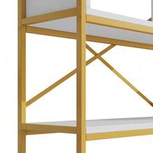 Librerie - Oro+Bianco + MDF+Metallo + Moderno-1 - Visualizzare 9
