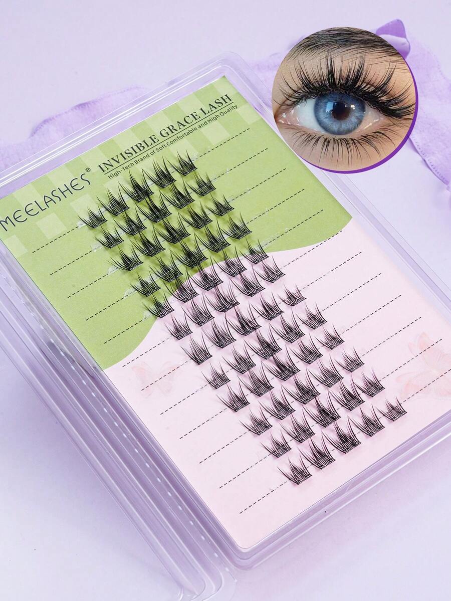 浓密单簇假睫毛，轻盈无胶，打造生动漫画风格双眸 - 查看 1