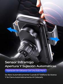 REMAX Cargador de coche totalmente automático con un solo toque, carga inalámbrica de 15W y carga magnética de 66W y carga por cable, apertura y agarre automáticos, rotación de 90° con un solo toque, batería recargable incorporada de 200mAh, cargador para iPhone, cargador Tipo C, accesorios para coche, artículos esenciales para coche - Titular - Ver 7