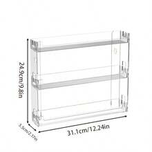 1pc/2pcs Makeup Organizer Rack, Wall Mounted Display Shelf, Multi-Function Wall Shelf, Makeup & Nail Tools Storage Rack, Transparent Plastic, Detachable 3-Tier Wall Rack, Makeup Display Box, Bathroom Storage, Bedroom Storage, Bathroom Shelf, Bathroom Accessories - Transparent - View 10