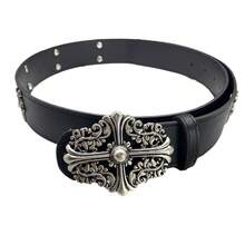 Holy Sword Cross Belt - Celebrity Style Men's Rivet Embossed Belt - [Dây leo đen] Dây đeo Thánh kiếm - Xem 5