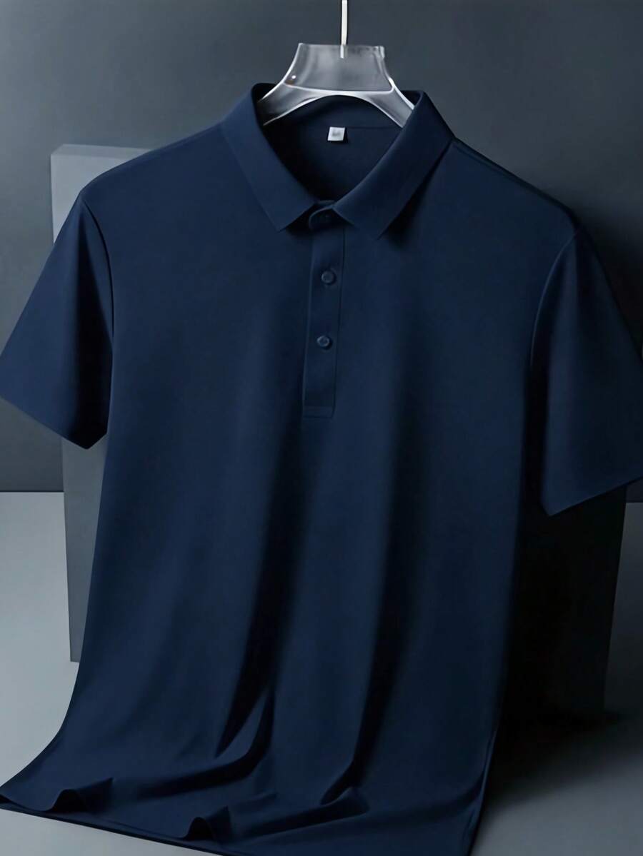 Men's Polo Shirt, Premium Technological Polyamide, Laser Cut, Casual Wear, Versatile And Stylish - Màu xám đen - Xem 1
