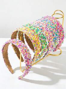 1 chiếc băng đô hình bánh donut rắc đường ngọt ngào, băng đô cài tóc có đệm hình kẹo cầu vồng, phụ kiện tóc dễ thương, phong cách Y2K dành cho bé gái và phụ nữ, hoàn hảo cho sử dụng hàng ngày, dự tiệc, kỳ nghỉ và làm quà tặng, lễ hội, sinh nhật. - Màu Hồng Tươi - Xem 1