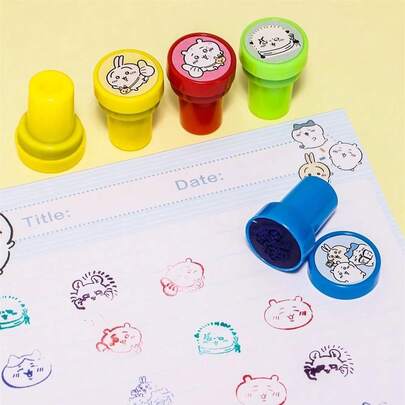 chiikawa 10张/套彩色印章贴纸，可爱奖励印章，超萌高品质礼物，适合送给朋友、情人节、表白、情侣礼物