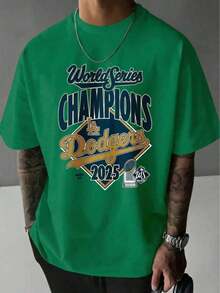 World Series Champions La Dodgers | Men's T Shirts |   Graphic T Shirts |   100 Cotton Shirts |   Super Soft | Mens Gifts |   Christmas Outfit Men | Summer Clothes | - 綠色 - 查看 4