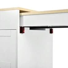 Kitchen Island On Wheels, Extendable Kitchen Island With Dining Area, Spice Rack And Drawers, Mobile And Freestanding Kitchen Island, Ideal For The Kitchen And Dining Room (Black) - White - View 7