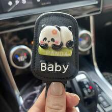 1 pieza Soporte para gafas de coche con diseño lindo de panda - Organizador universal multifuncional para el coche, caja de almacenamiento con 3 ranuras, organizador de gafas duradero - panda - Ver 5