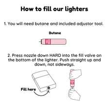 Unique Innovative Cute Lighter, Pink Snake/Butterfly Lighter, Windproof Dual Flame, Handmade Diamond, Portable Lighter For Candles, Camping, Christmas's Gift (Butane Not Included)(White 1) - 1 cái (Không bao gồm khí Butan) - Xem 5