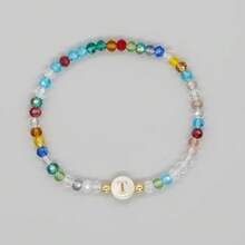 1 chiếc vòng tay pha lê 26 chữ cái tối giản thời trang, vòng tay pha lê hình trái tim co giãn khắc chữ cái đầu tên cá nhân hóa, vòng tay bùa may mắn, vòng tay tên chữ cái dành cho cặp đôi, quà tặng sinh nhật, quà tặng ngày Valentine, quà tặng kỷ niệm. - Nhiều màu - Xem 10