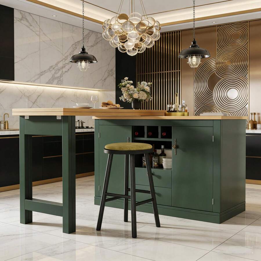 Bar Tables - Antique Green + MDF - View 1