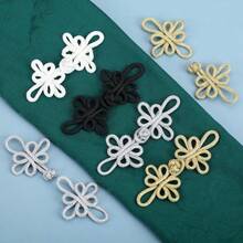2/5/8Pcs Silk Thread Dragonfly Pattern Chinese Cheongsam Buttons, Vintage Handmade Knots, Traditional Chinese Handmade Decorations, Handmade Curtain Clasps, Clothing And Apparel Accessories - Multicolor - View 8