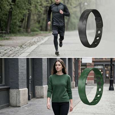 1pc Silicone Sports Bracelet, Unisex Couple Gift, Anti-Static Wristband, Life Static Eliminator, Negative Ion Bracelet, Suitable For School, Indoor, Outdoor, Camping, Travel, Fashion Accessory