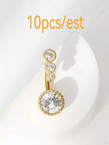 1 chiếc trang sức thời trang nữ, trang sức cơ thể, sang trọng, đính đá Zirconia, vàng, hình tròn. - Vàng - Xem 6