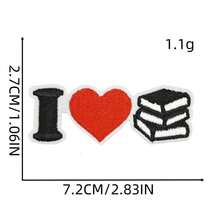 1pc Reading Themed Sticker Set, Cartoon Animal Embroidered Patch, Book Worm Laptop Notebook Decoration Sticker With English Words - New Bookworm Series Fabric Patches - View 3