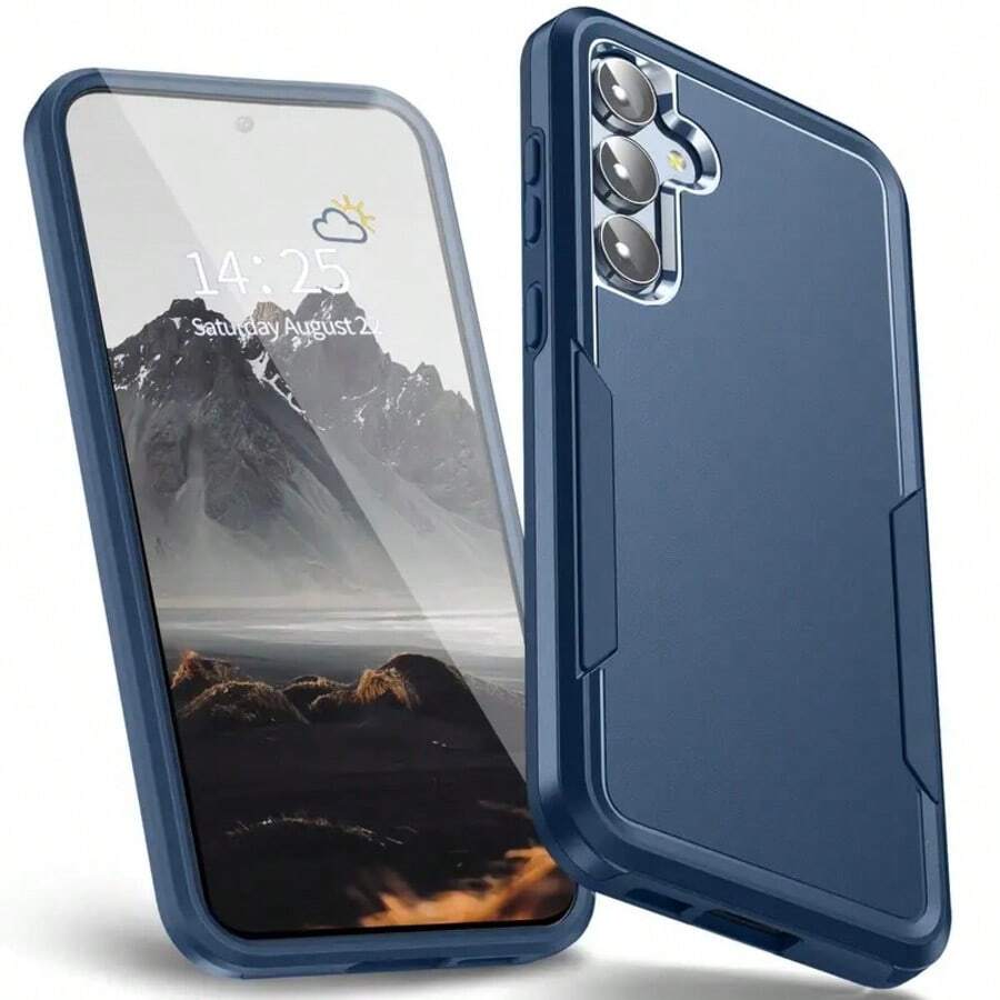 Ốp điện thoại bảo vệ chuẩn quân sự tương thích với Galaxy A06, A36, A26, A56, A25, A05, A35, A55, A14, A54, A33, A53, A71, A73, A17, S26, S25, S23, S22, S21, S26 Ultra, S25 FE, S24 Plus - Màu xanh lam - Xem 1