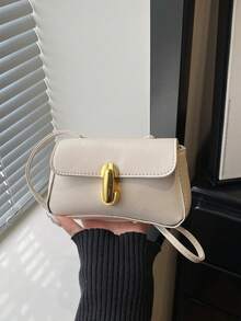 2026 New Mini Baguette Bag With Clasp, Retro Chic Underarm Shoulder Handbag, French Stylish Crossbody Tote - Beige - View 10