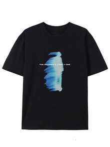 Nuevas camisetas de moda para hombre de primavera y verano, de algodón puro, estilo retro de verano, de manga corta, con estampados creativos y únicos, camisetas de cuello redondo. - Azul marino - Ver 4