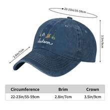 Fashion Baseball Cap Jackson Guitar Graphic Design, Men Women Adjustable Vintage Washed Cotton Unconstructed Sun Hat, Idea Gift - 藏蓝色 - 查看 4