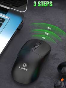 便携式无线迷你游戏鼠标 - 无线和 2.4G，静音，可充电 Type-C 接口，右手设计，笔记本电脑和台式机通用光学技术 - 黑白配色，无线鼠标 - 查看 7