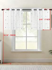 1/2 tấm rèm voan thêu cổ điển kiểu Châu Âu, rèm trắng trong suốt thích hợp cho phòng ngủ, ban công, phòng khách, rèm cửa sang trọng, rèm ren trắng thanh lịch được trang trí bằng họa tiết thêu lá tinh tế, rèm polyester mờ cho phòng khách, phòng ngủ, văn phòng và các dịp khác - Có thể giặt máy, rèm trang trí phòng ngủ. - Nhiều màu - Xem 36