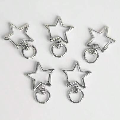 2/5/个 DIY 五芒星钥匙扣开口圈弹簧扣，DIY 手工手机挂绳，包包挂钩扣，龙虾扣