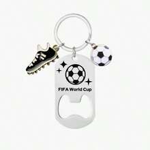 不锈钢开瓶器钥匙扣，足球爱好者礼物吊坠 - 彩色 - 查看 7