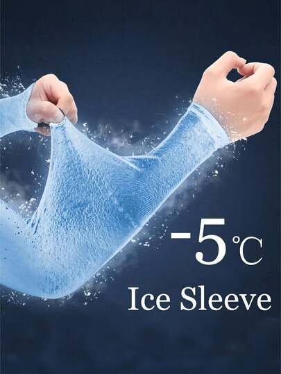 1Pair Cooling Ice Silk Arm Sleeves, UV Protection Breathable Elastic Arm Cover, Quick Dry Skin-Friendly Sunblock Sleeves For Men & Women, Anti-Slip Silicone Band, Lightweight Stretch Fit, Ideal For Driving, Cycling, Running, Golf, Fishing, Hiking, Outdoor Work, Summer Daily Wear, Beach Vacation, Sports Essentials, Unisex Fashion Accessory, Multi-Color