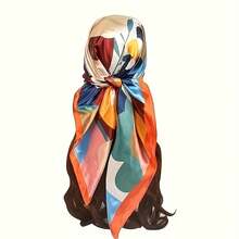 Women's Bohemian Style Colorful Floral Print Square Scarf - Breathable| And Decorative Polyester Headscarf Suitable For Beach Casual, Daily Outings, Festive Fashion Accessories All Seasons - 隨機一件 - 查看 9