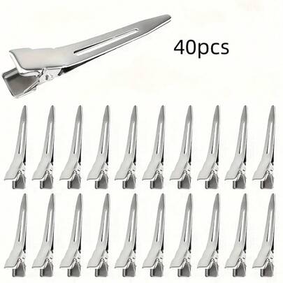 Kẹp tóc chia lọn bằng kim loại - Kẹp cá sấu hợp kim chuyên nghiệp dùng để tạo kiểu tóc, nhuộm tóc và sử dụng trong salon, kẹp tóc hợp kim thép không gỉ.