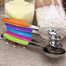 5-Piece Stainless Steel Measuring Spoons Set With Silicone Handles, Ideal For Kitchen - Multicolor - View 3