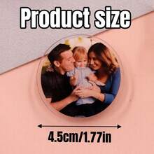 Soporte de teléfono de acrílico personalizado con patrón personalizado, Soporte y agarre de teléfono con cara de bebé personalizada - transparente - Ver 2