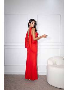 Glamorous Long Party Dress For Bridesmaids, Weddings, And Graduations. - Rojo - Ver 2