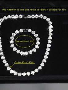 Bộ 2 món dây chuyền và vòng tay hình trái tim bắt mắt kiểu , unisex, phong cách hip-hop, bộ trang sức cao cấp, hoàn hảo làm quà tặng ngày Valentine, sinh nhật, Giáng sinh. - yêu - Xem 10